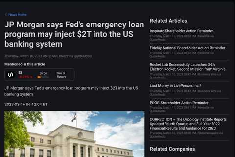 Federal Reserve Board Launches Emergency Bank Term Funding Program (BTFP) with Up to $2 Trillion..