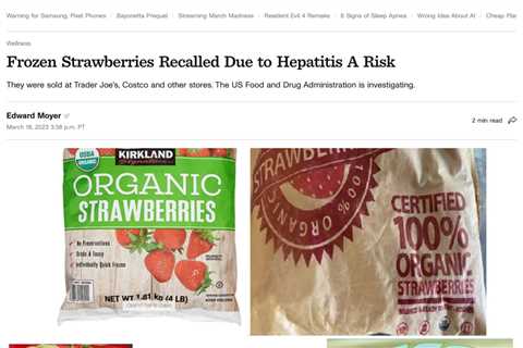 FDA and CDC Investigating Outbreak of Hepatitis A Linked to Frozen Organic Strawberries