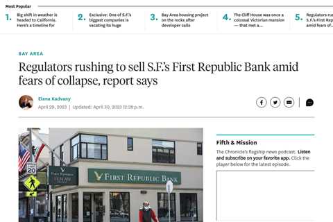 Federal Regulators Seek Buyer for First Republic Bank as Stocks Plummet